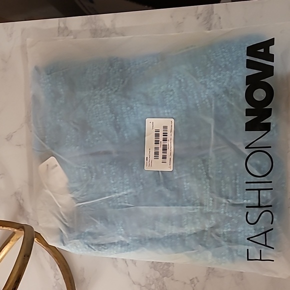 SEQUIN DRESS SET- TURQUOISE SIZE MEDIUM - Picture 6 of 8